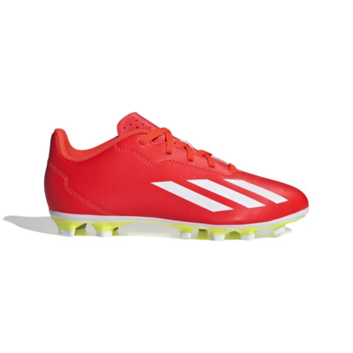 Scarpini rugby Adidas Crazyfast Club FG arancioni bambino vista profilo