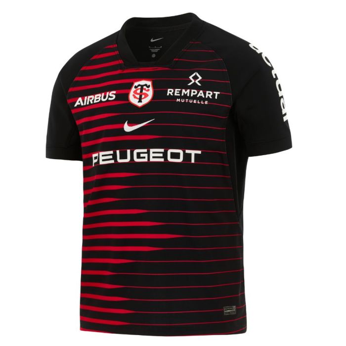 Maglia rugby Stade Toulousain casa 2026-27 Nike nera con righe rosse