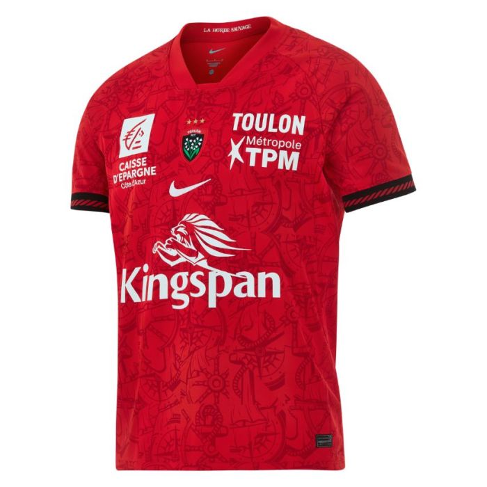 Maglia rossa RCT Tolone 2026-2027 Nike Stadium vista anteriore