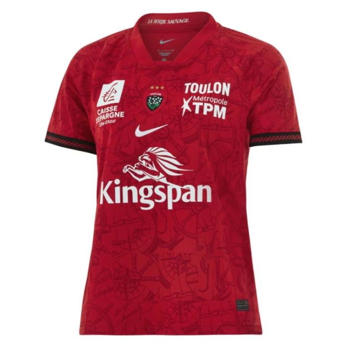 Maglia rugby donna RC Toulon casa rosso nero Nike 2026