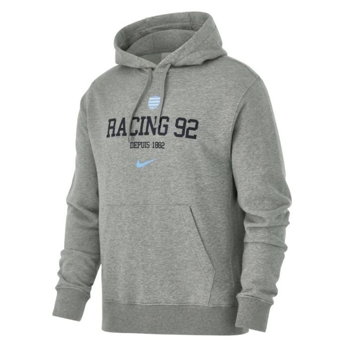 Felpa con cappuccio Racing 92 Nike grigio melange vista frontale