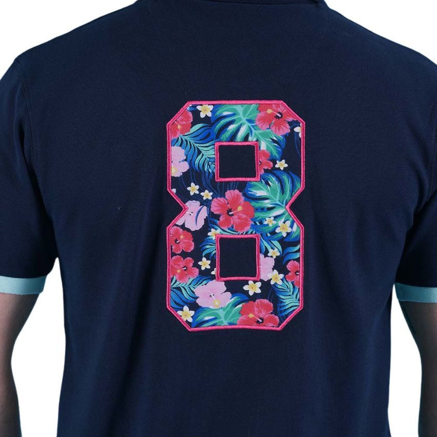 Polo blu navy a maniche corte Tropical Rugby - Ruckfield