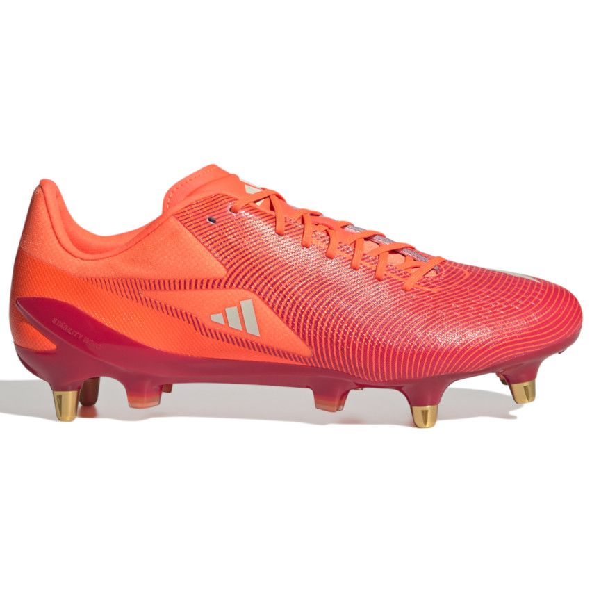 Scarpe da Rugby Adizero RS15 Pro SG con Tacchetti Ibridi per Terreno Bagnato Rosse e Arancioni - Adidas