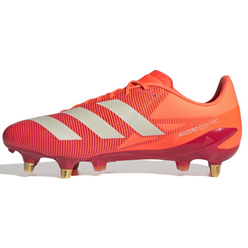 Scarpe da Rugby Adizero RS15 Pro SG con Tacchetti Ibridi per Terreno Bagnato Rosse e Arancioni - Adidas