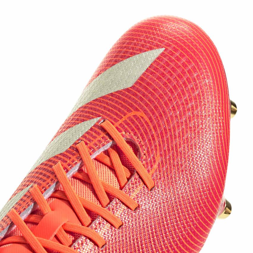 Scarpe da Rugby Adizero RS15 Pro SG con Tacchetti Ibridi per Terreno Bagnato Rosse e Arancioni - Adidas