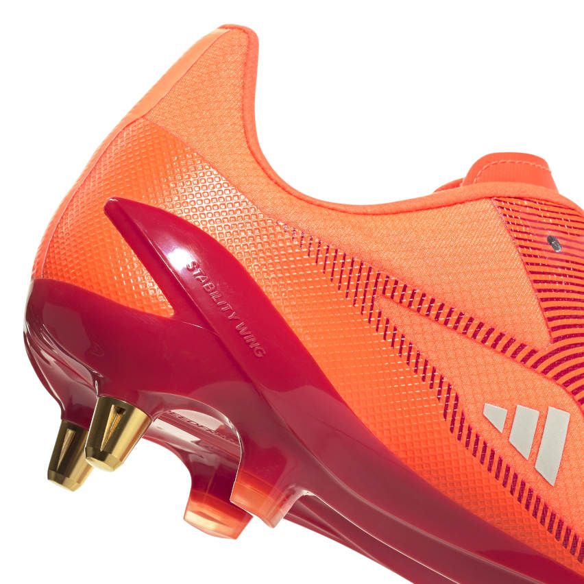 Scarpe da Rugby Adizero RS15 Pro SG con Tacchetti Ibridi per Terreno Bagnato Rosse e Arancioni - Adidas