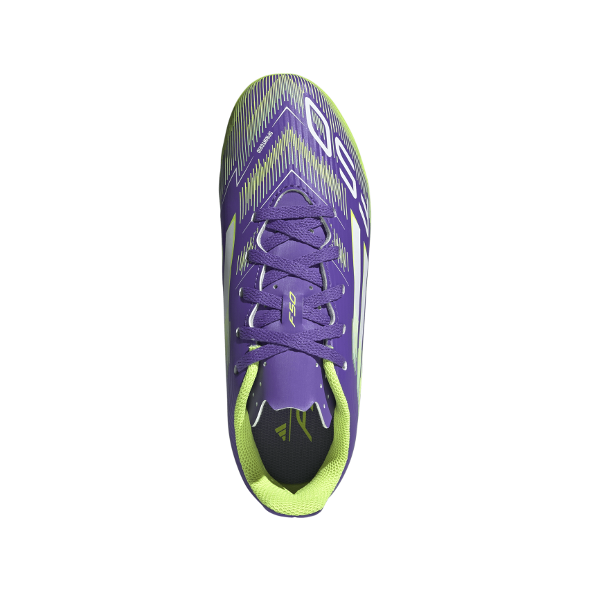 Scarpe Rugby con Tacchetti Stampati F50 Club FG/MG Bambino Viola/Verde - Adidas