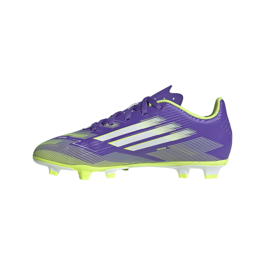 Scarpe Rugby con Tacchetti Stampati F50 Club FG/MG Bambino Viola/Verde - Adidas