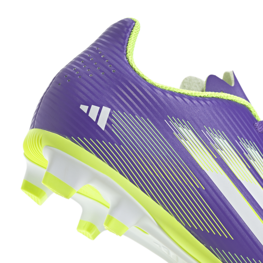 Scarpe Rugby con Tacchetti Stampati F50 Club FG/MG Bambino Viola/Verde - Adidas