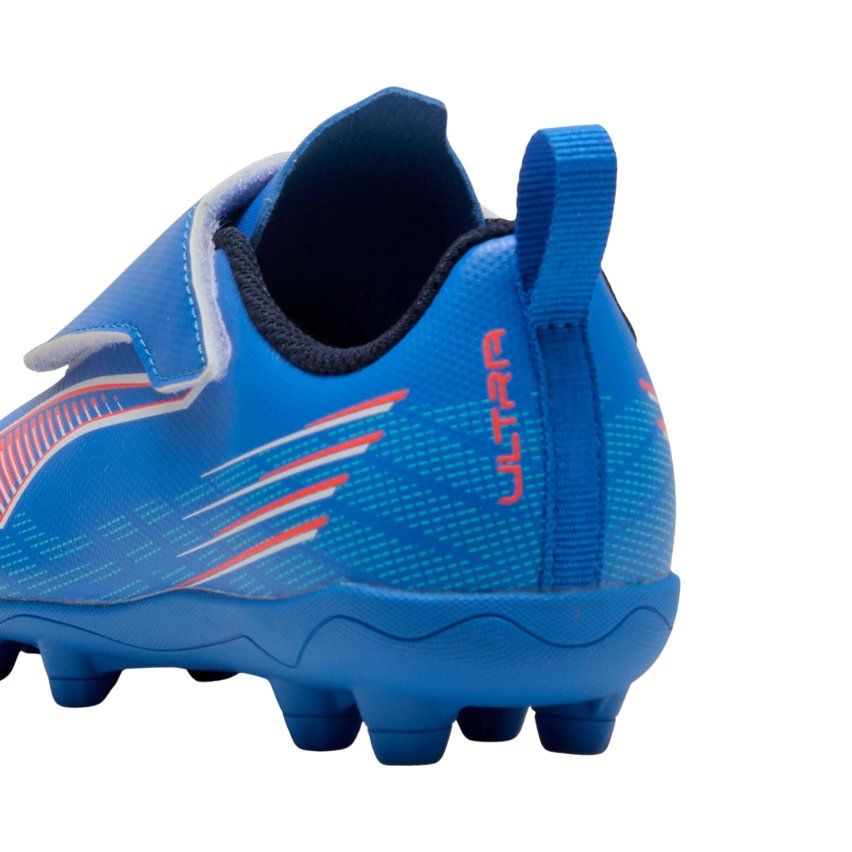 Scarpe Rugby Bambino Ultra 6 Play V FG/AG Tacchetti Fissi Terreno Asciutto Blu Arancione - Puma