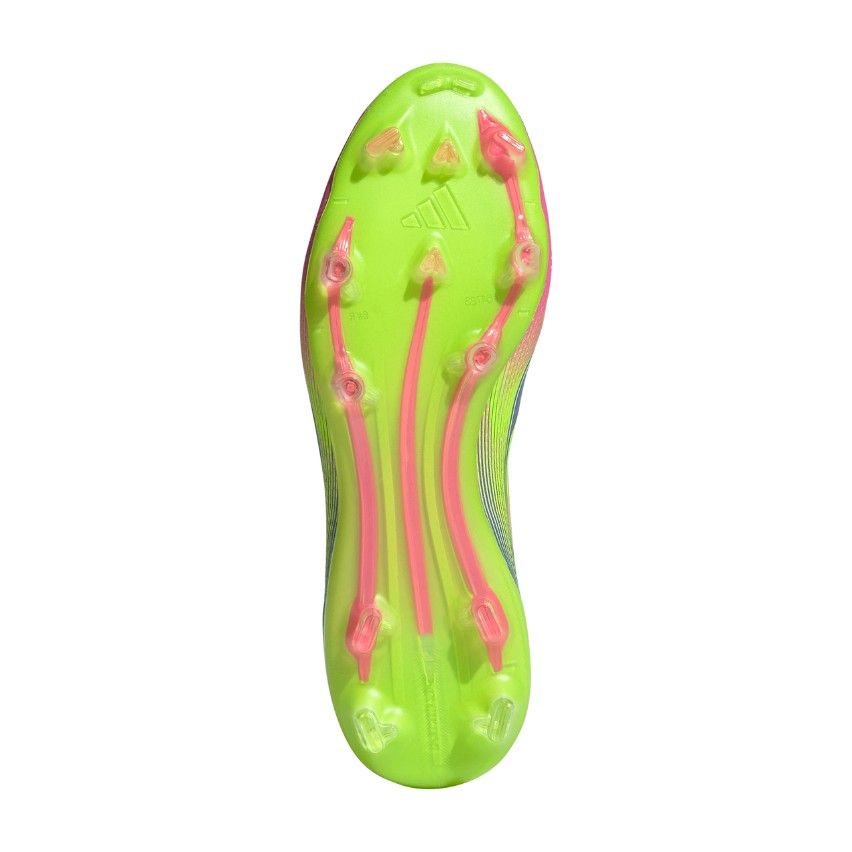 Scarpe da Rugby Donna F50 Pro FG Tacchetti Fissi Terreno Asciutto Blu Fluo Rosa - Adidas