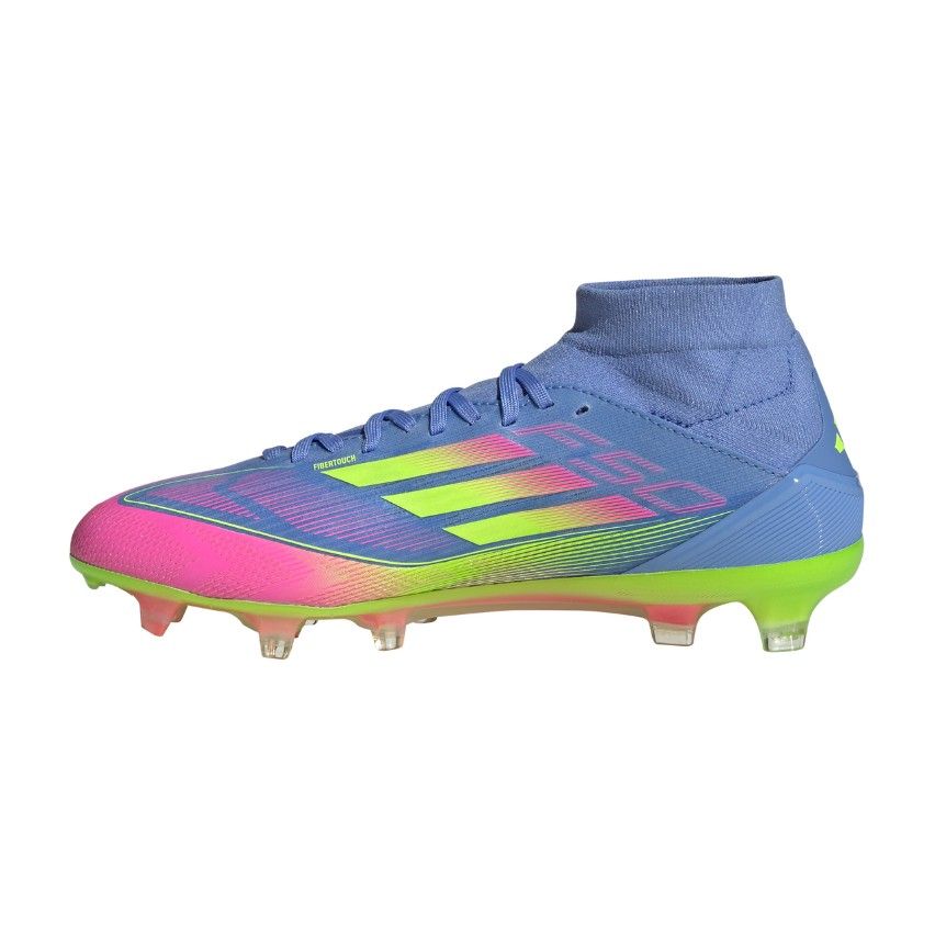 Scarpe da Rugby Donna F50 Pro FG Tacchetti Fissi Terreno Asciutto Blu Fluo Rosa - Adidas