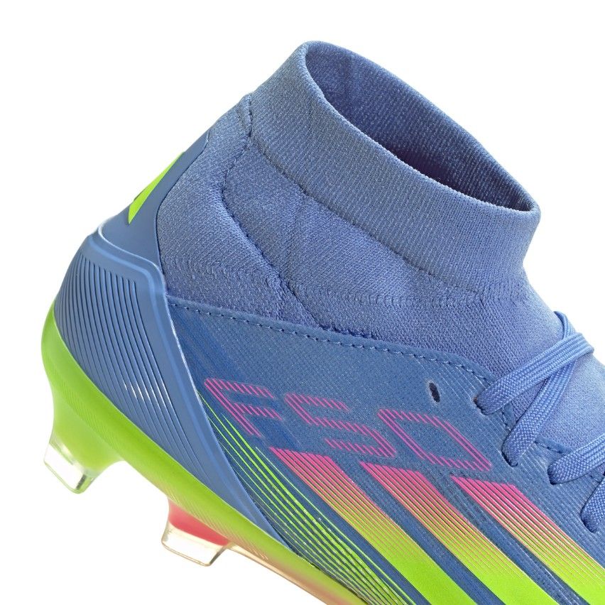 Scarpe da Rugby Donna F50 Pro FG Tacchetti Fissi Terreno Asciutto Blu Fluo Rosa - Adidas