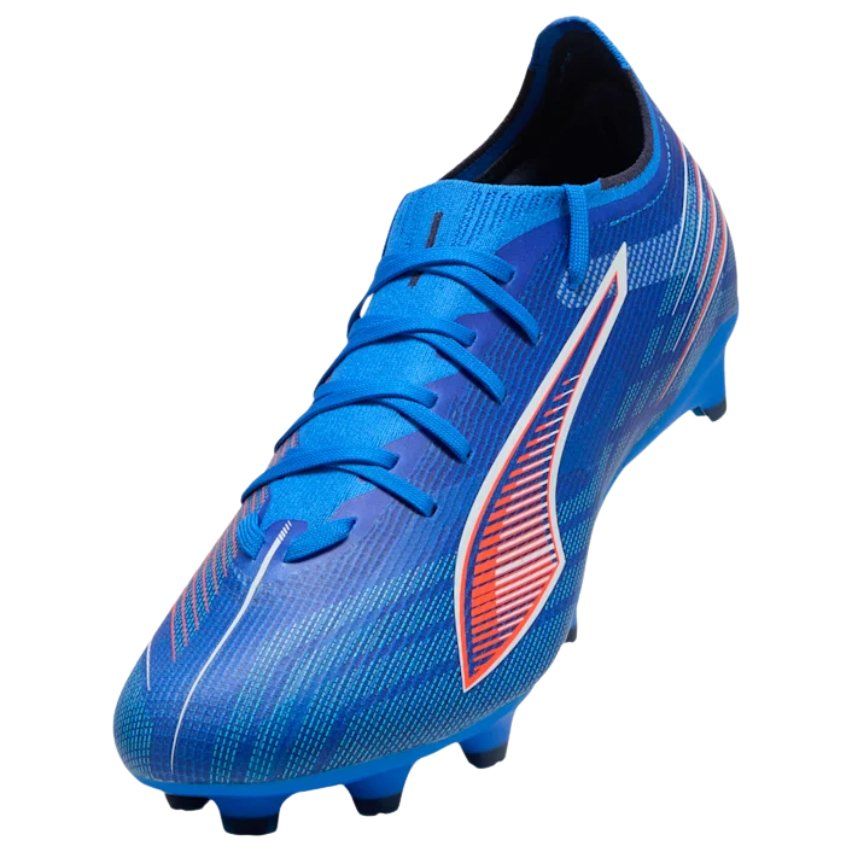 Scarpe da rugby Ultra 6 Match FG/AG con tacchetti stampati per terreni duri, blu e rosse - PUMA