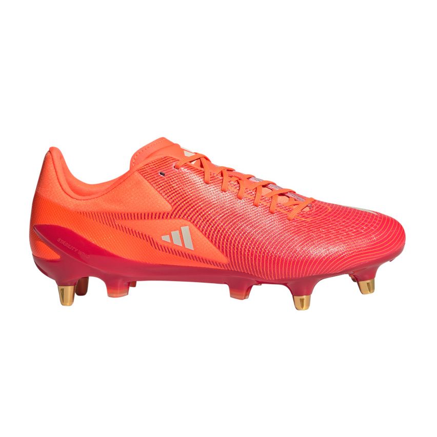 Scarpe da Rugby Adizero RS15 Pro SG con Tacchetti Ibridi per Terreno Bagnato Rosse e Arancioni - Adidas