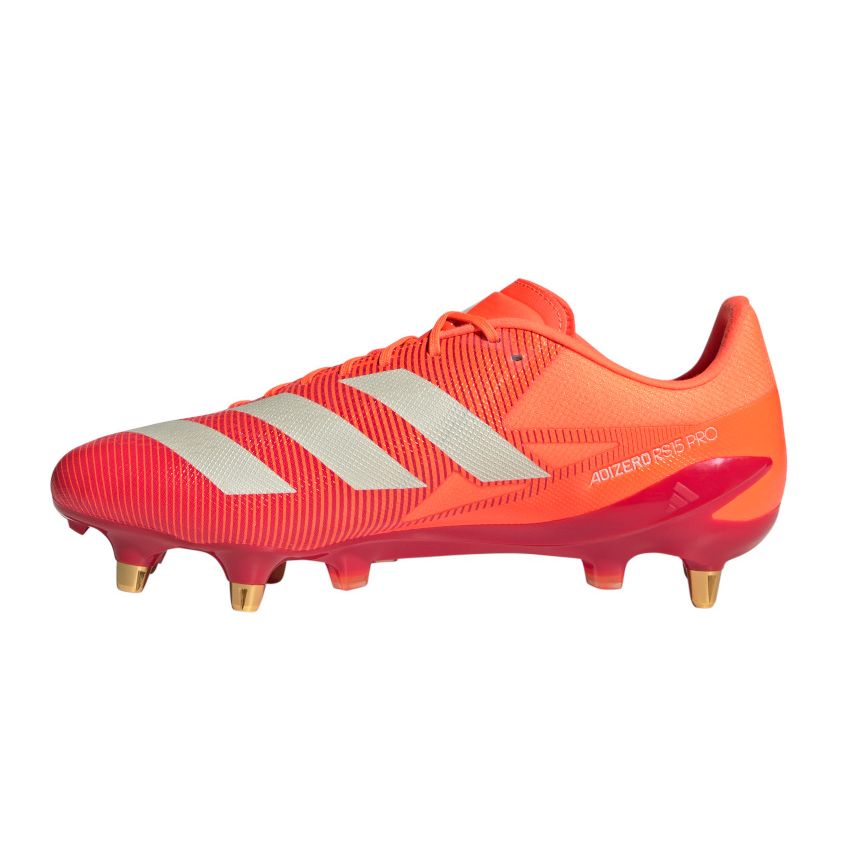 Scarpe da Rugby Adizero RS15 Pro SG con Tacchetti Ibridi per Terreno Bagnato Rosse e Arancioni - Adidas