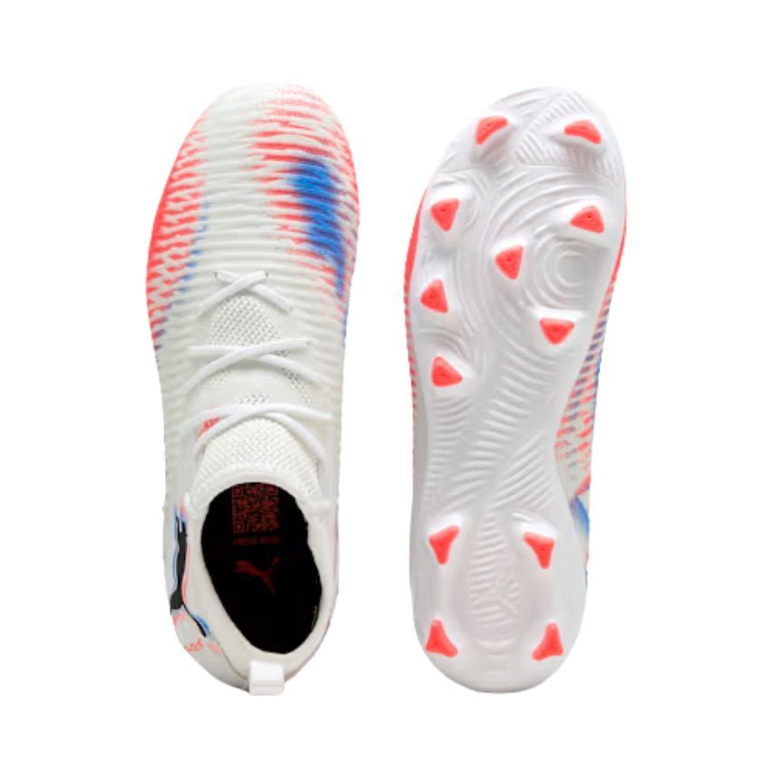 Scarpe da Rugby Bambino Future 8 Match FG AG Tacchetti Fissi Bianco Rosso Blu - Puma