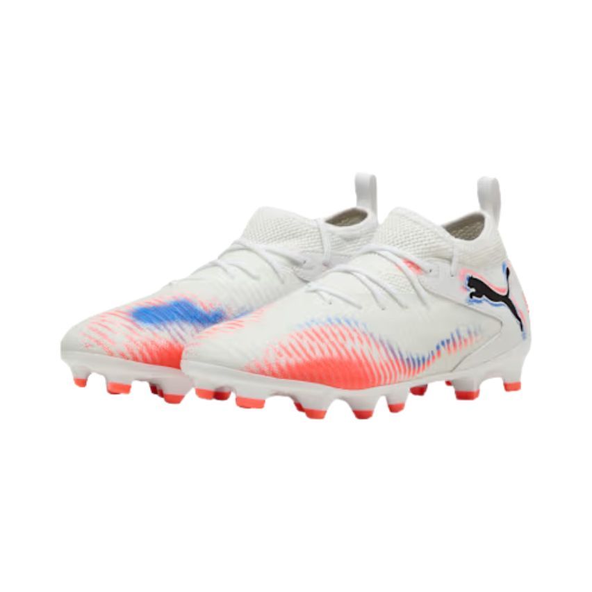 Scarpe da Rugby Bambino Future 8 Match FG AG Tacchetti Fissi Bianco Rosso Blu - Puma