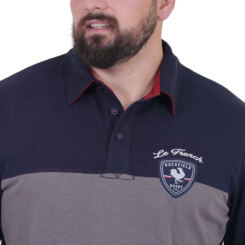 Polo Manica Lunga French Rugby Club Blu Navy + 1 T-Shirt in Omaggio - Ruckfield