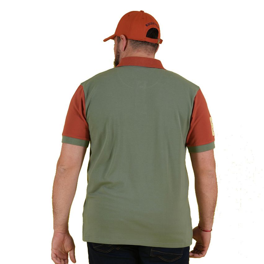 Polo Rugby Maniche Corte Bicolore kaki / terracotta - Ruckfield