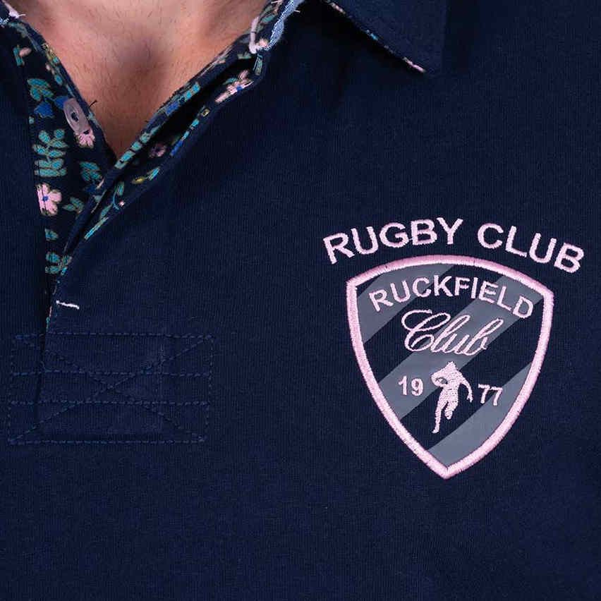 Polo Rugby Floreale Maniche Lunghe Blu Navy - Ruckfield