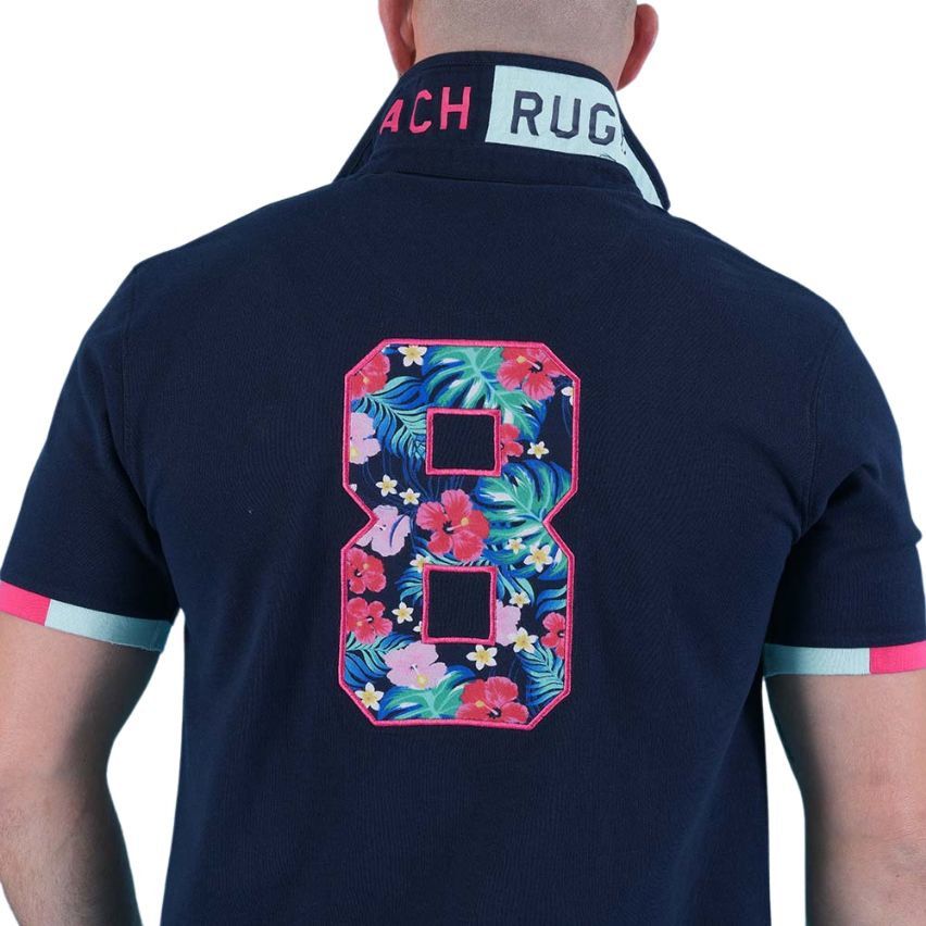 Polo blu navy a maniche corte Tropical Rugby - Ruckfield