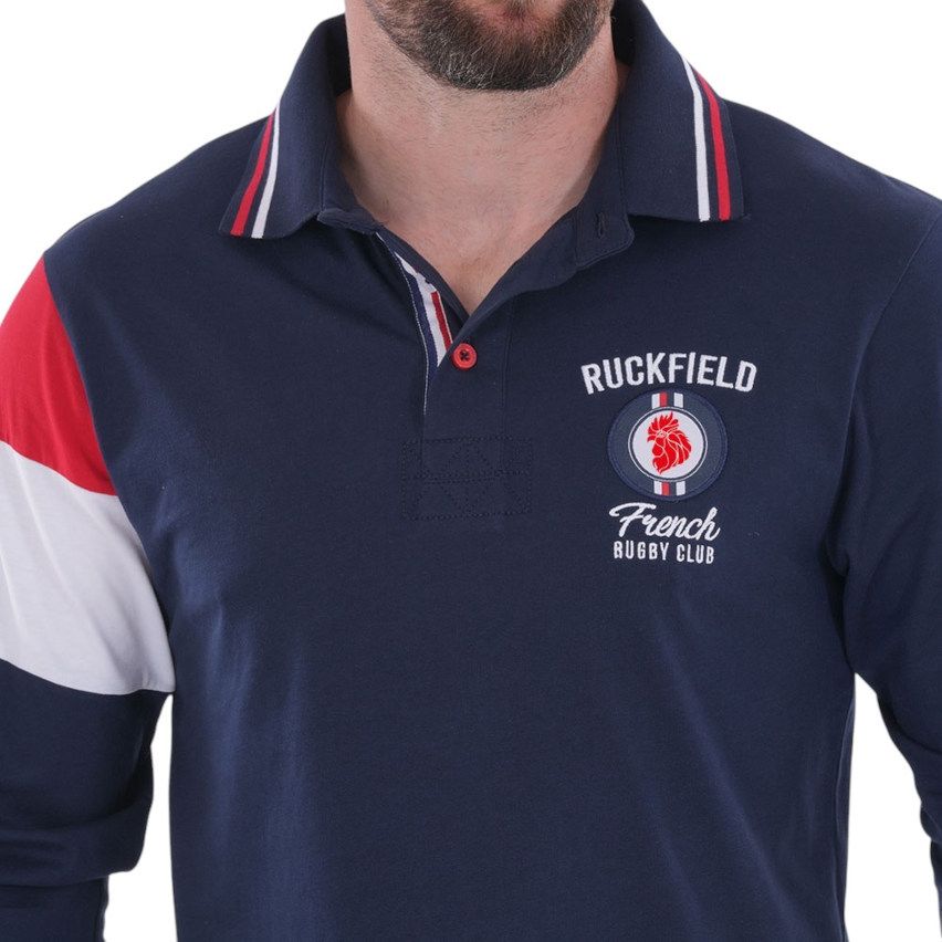 Polo a maniche lunghe French Rugby Club Blu Marino - Ruckfield