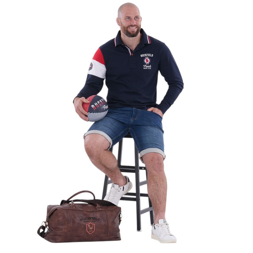 Polo a maniche lunghe French Rugby Club Blu Marino - Ruckfield
