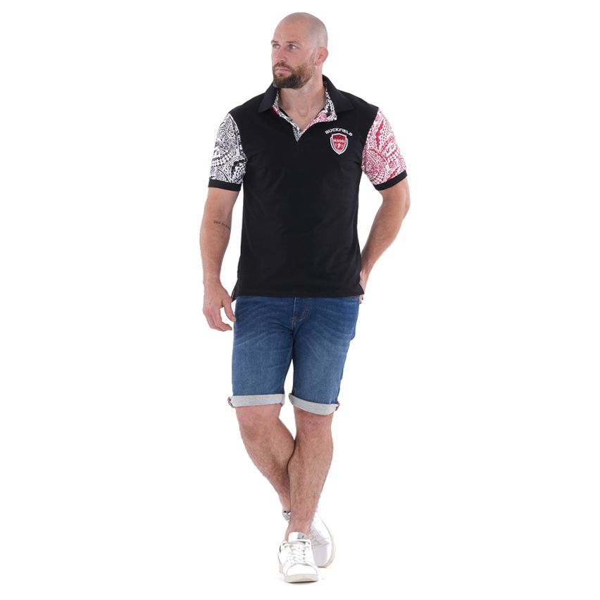 Polo Rugby Manica Corta Maori Nero - Ruckfield