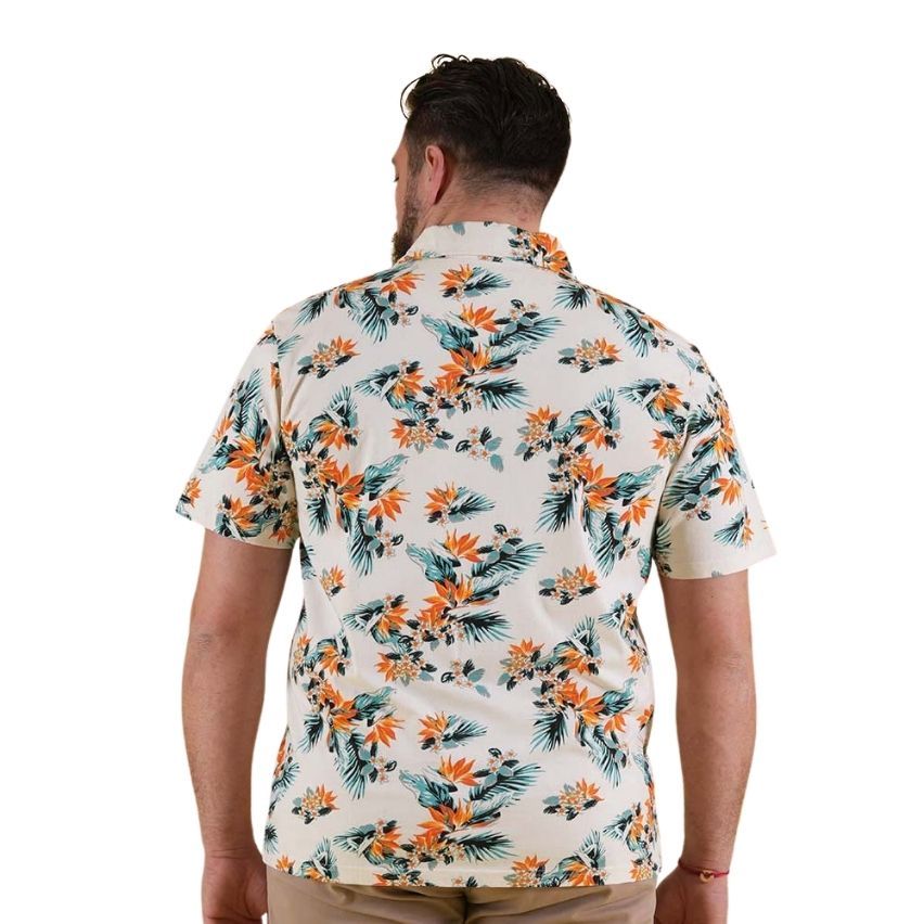 Polo Rugby Maniche Corte Palm Beach Bianco Sporco con Stampa - Ruckfield