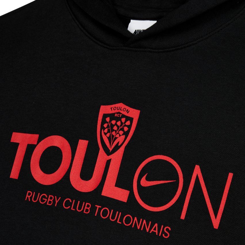 Felpa con cappuccio da rugby RC Toulon Nero 2025/2026 – Nike