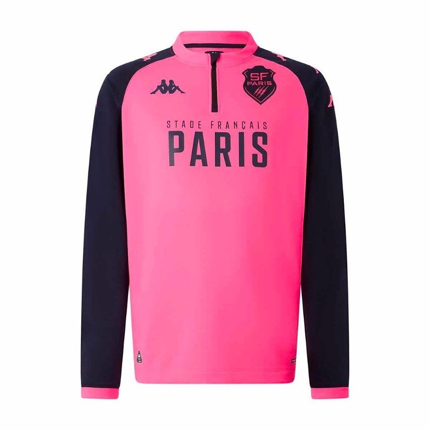 Felpa Rugby 1/4 Zip Muzira Stade Français Rosa 2025/2026 - Kappa