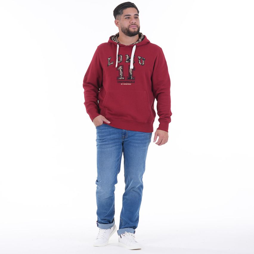 Sweat A Capuche JONAH LOMU Rosso Scuro - Ruckfield