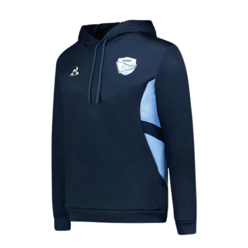 Sweat à capuche rugby présentation Aviron Bayonnais Bleu Marine-Le Coq Sportif