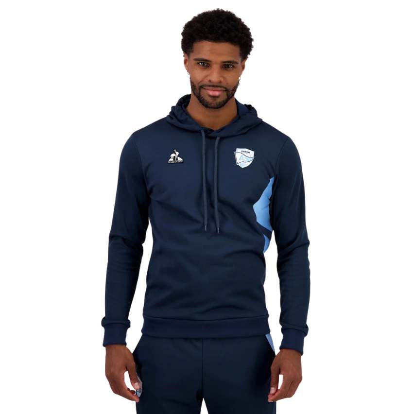 Sweat à capuche rugby présentation Aviron Bayonnais Bleu Marine-Le Coq Sportif