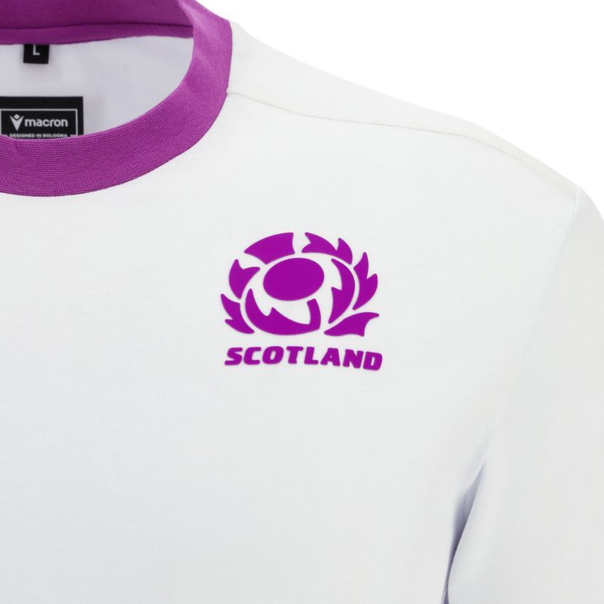 Maglietta Rugby Lifestyle Uomo Scozia Bianca 2025/2026 - Macron