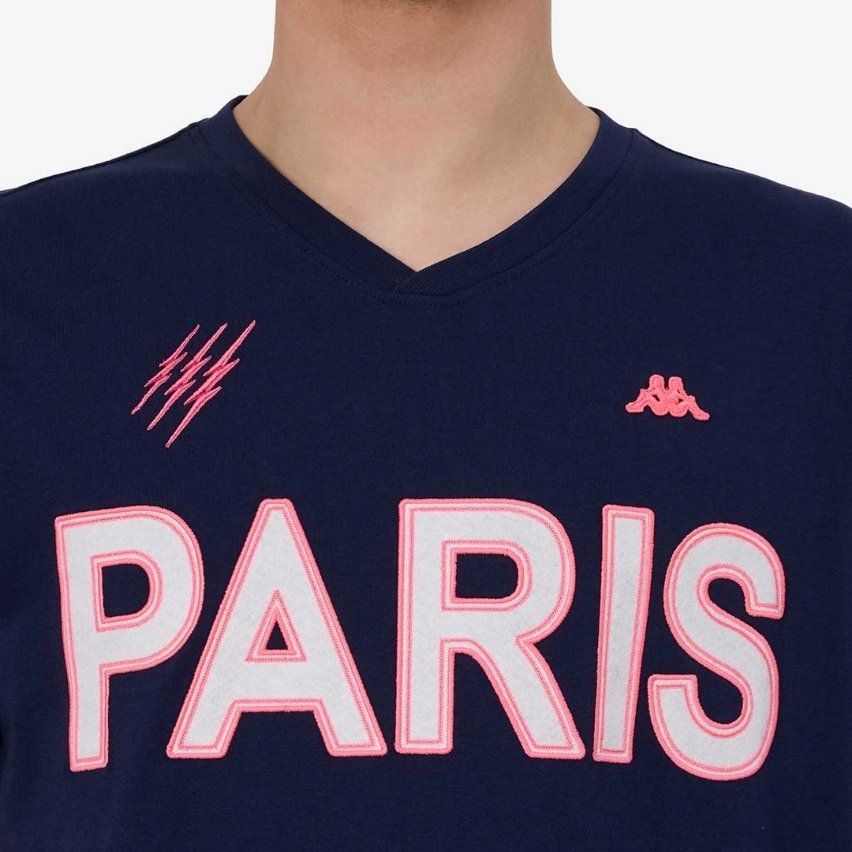 T-shirt Rugby Aude Stade Français Blu Marino 2025/2026 - Kappa