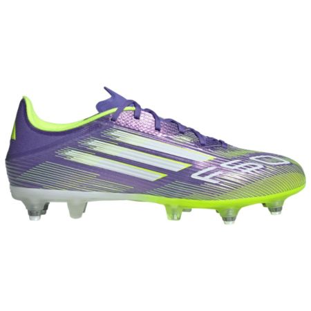 Scarpe da Rugby F50 League SG Tacchetti Ibridi Terreno Morbido Viola Verde - Adidas