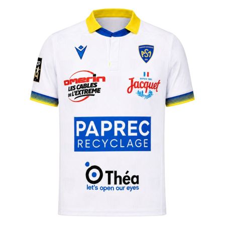 Maglia rugby ASM Clermont trasferta bianco giallo Macron 2026/2027