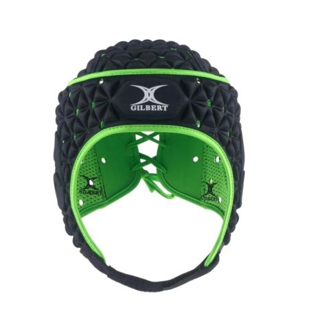Casco rugby Gilbert Ignite junior nero vista frontale