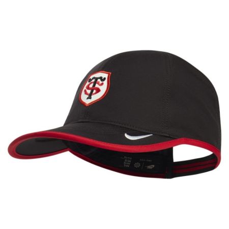 Cappellino Nike Featherlight Stade Toulousain Nero con Logo Ricamato Rosso