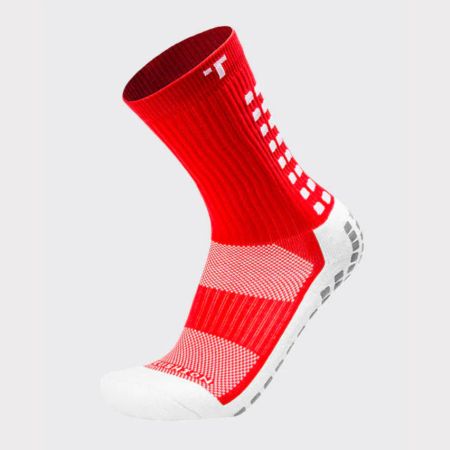 Calzettoni da rugby antiscivolo a metà polpaccio imbottiti rossi - Trusox
