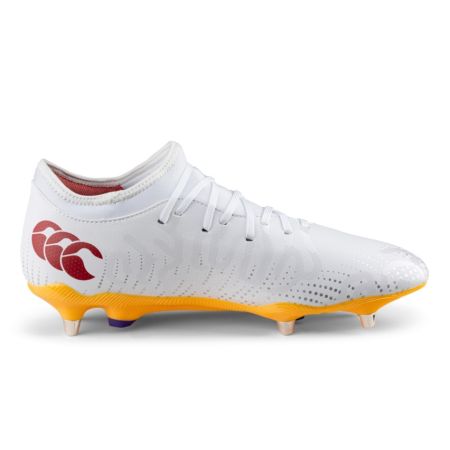 Scarpe da Rugby Speed Infinite Team SG Tacchetti Ibridi per Tutti i Terreni Bianco/Giallo - Canterbury