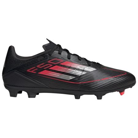 Scarpe da Rugby F50 League FG Tacchetti Stampati Terreno Asciutto Nero/Rosso - Adidas
