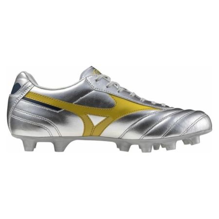 Scarpe da Rugby Morelia II Club MD Tacchetti Fissi Terreno Asciutto Argento/Oro - Mizuno