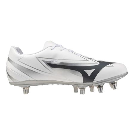 Scarpe Rugby con tacchetti avvitati Waitangi Club Bianco e grigio - Terreno morbido - Mizuno