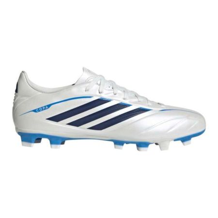 Scarpa rugby Adidas Copa Pure IV Club blu metallico vista laterale esterna