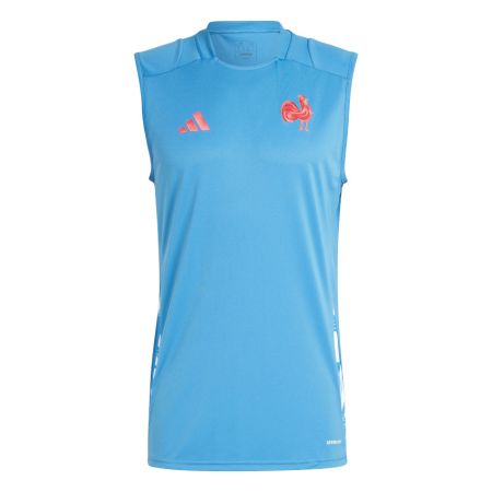 Canottiera Rugby Allenamento Francia Blu Cielo 2024/2025 - Adidas