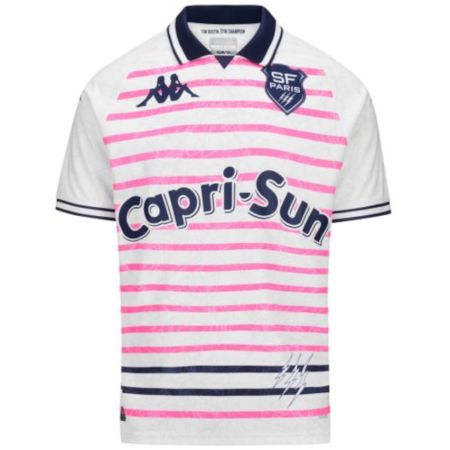 Maglia Rugby Kombat Terza Stade Francais Parigi Bambini 2024/2025 Bianca - Kappa