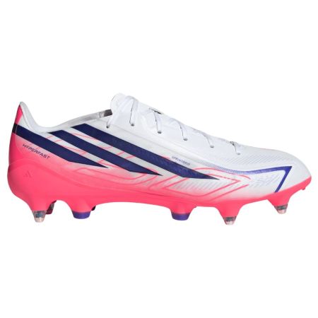 Scarpa da rugby adidas F50 Hyperfast League SG bianco viola vista laterale